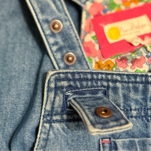 MINI BODEN CHAMBRAY BLUE JEAN DENIM OVERALL DRESS - Picture 3 of 6